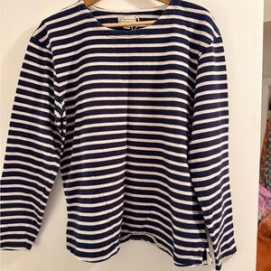J. Crew Navy and White Striped Long Sleeve Tee